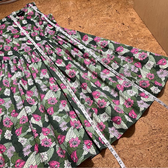 Collectif Candice Palm Blush Floral Swing Dress In Sz L/10 - Picture 12 of 12